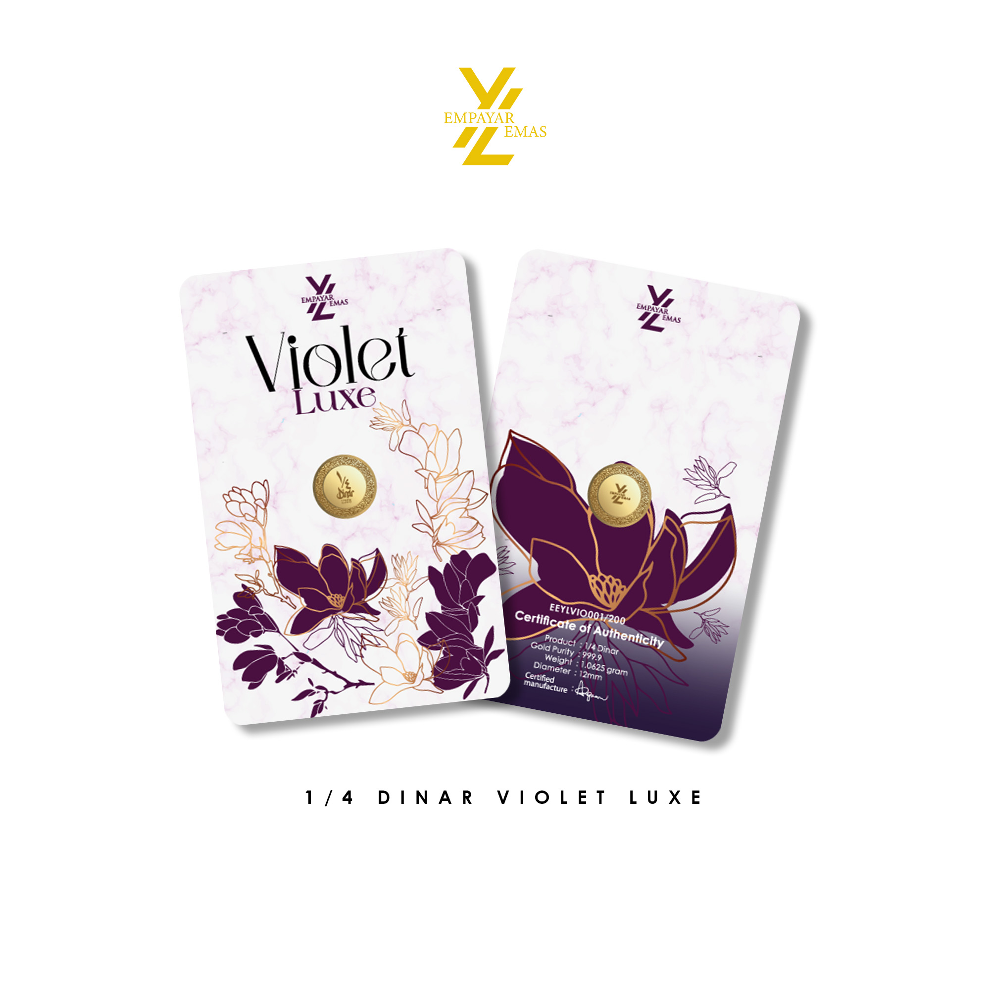 1/4 DINAR VIOLET LUXE (999.9)(READY STOK DI HQ 16 JULAI)