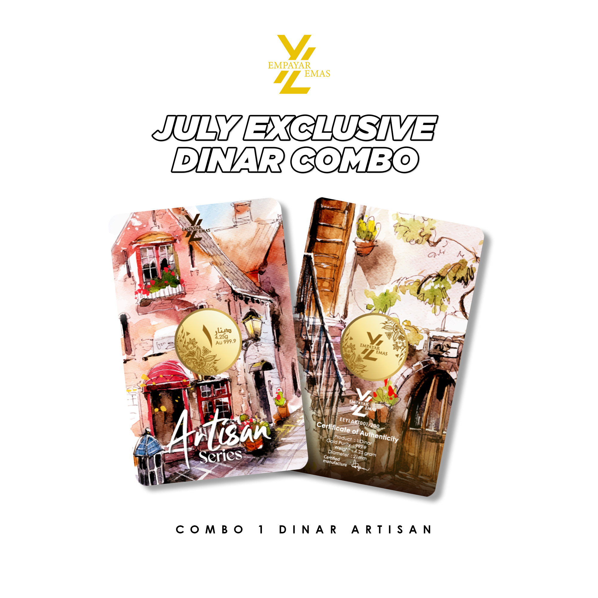 COMBO 1 DINAR ARTISAN (999.9) (READY STOK DI HQ: 7 JULAI 2026)