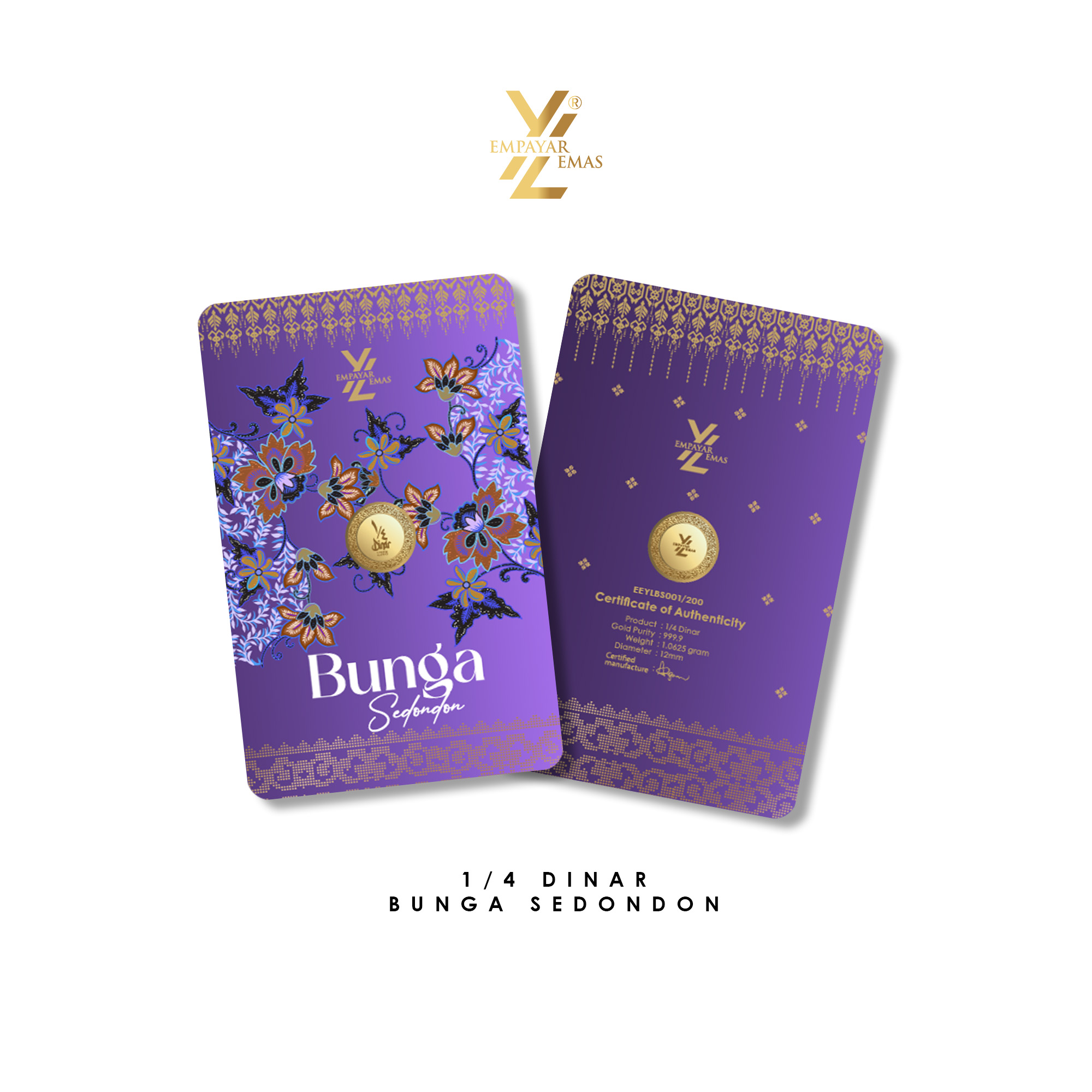 1/4 DINAR DINAR BUNGA SEDONDON (999.9)
