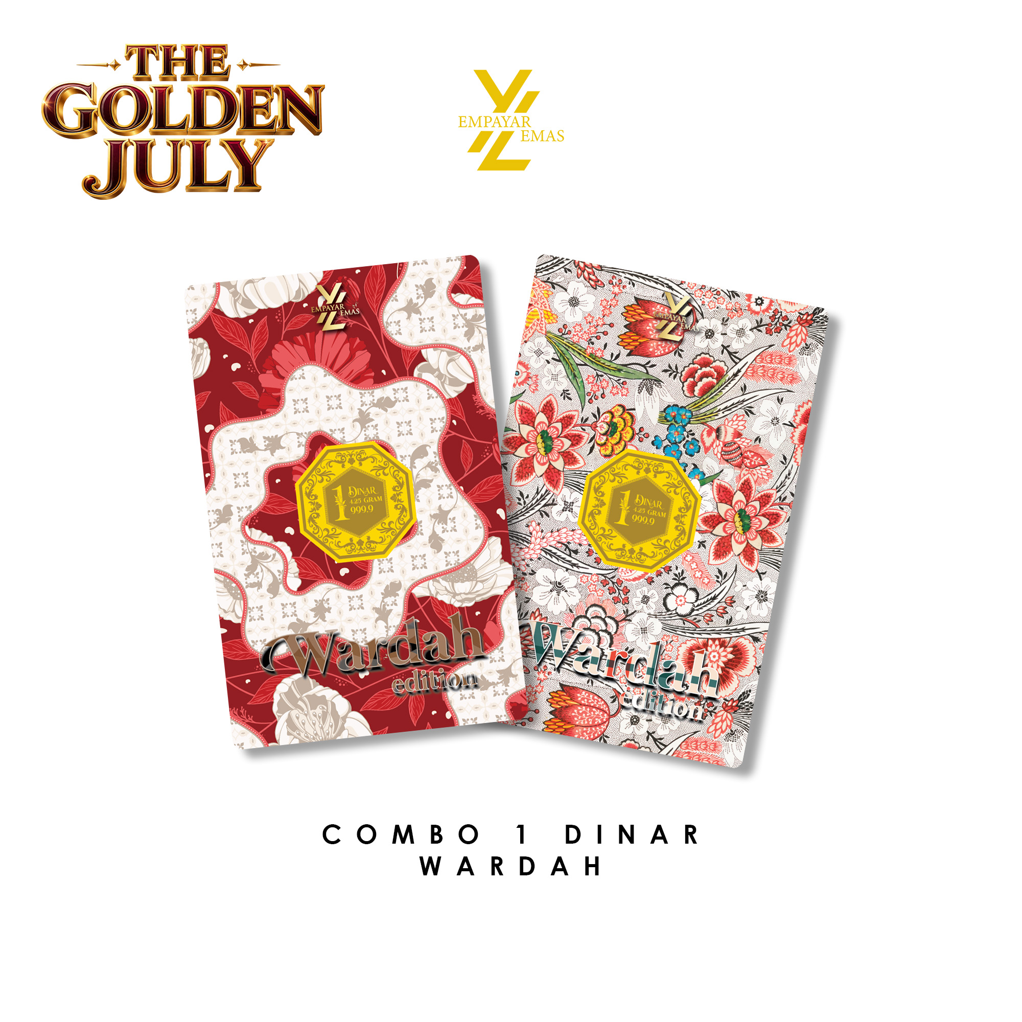 COMBO 1 DINAR WARDAH FLOWER + 1 DINAR WARDAH RED (999.9)(READY STOK DI HQ: 24 JULAI 2026)