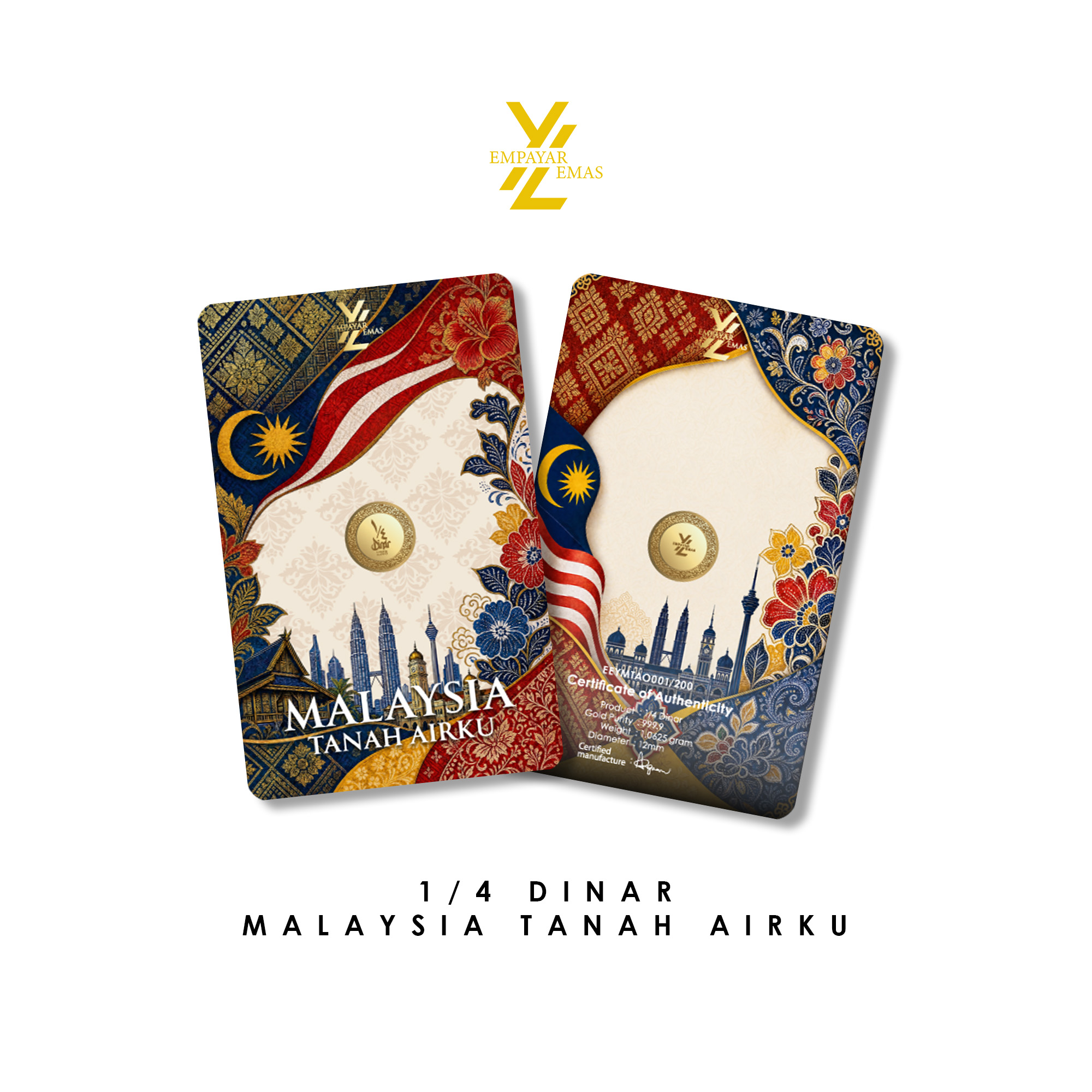 1/4 DINAR MALAYSIA TANAH AIRKU (999.9)