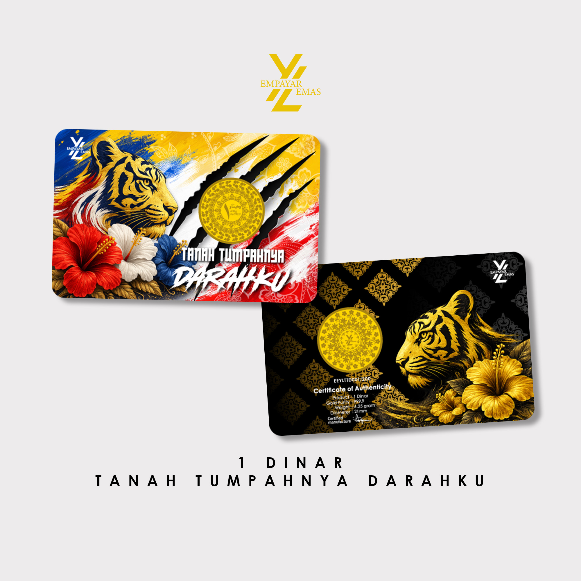 1 DINAR TANAH TUMPAHNYA DARAHKU(999.9)(READY STOK DI HQ: 28 OGOS 2026)