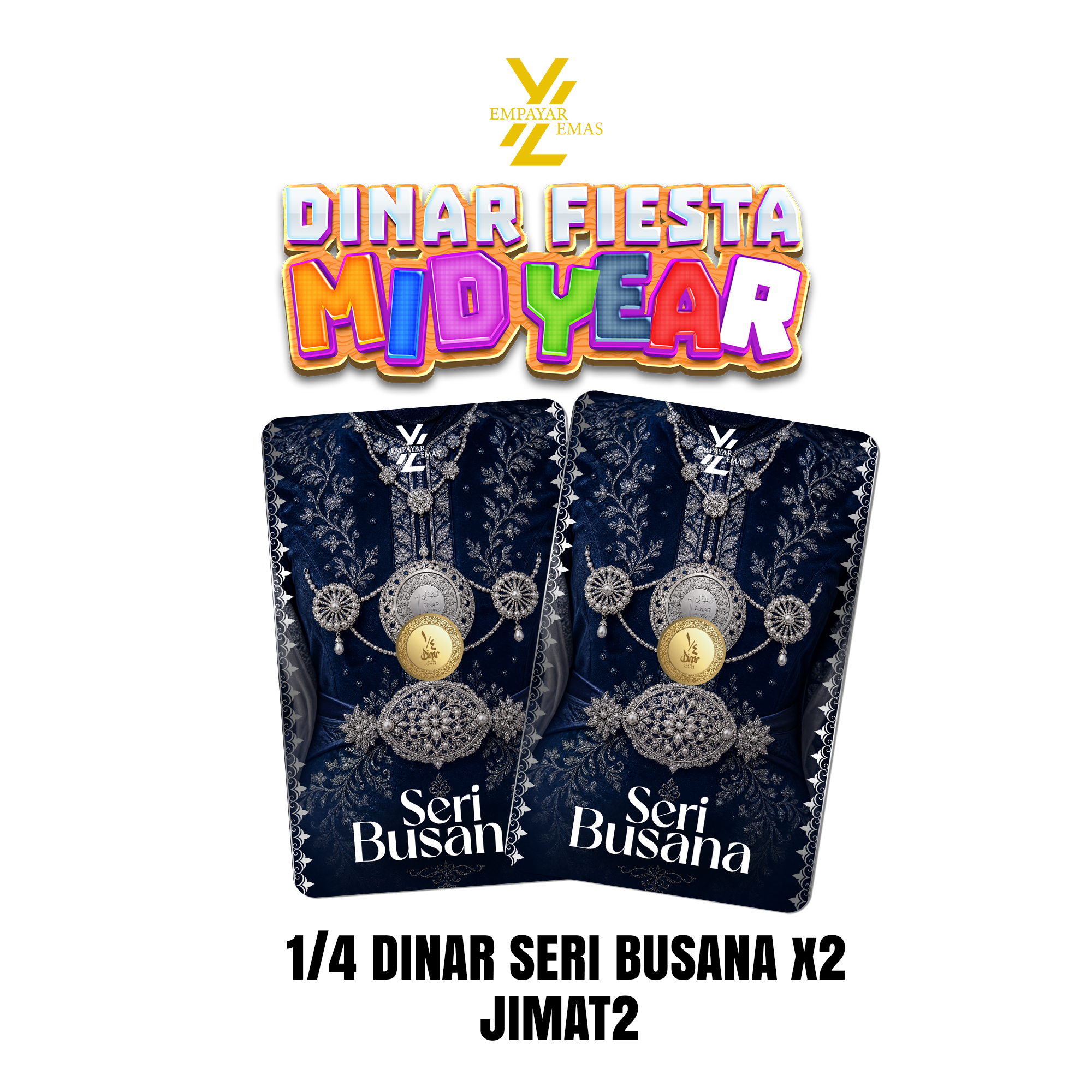1/4 DINAR SERI BUSANA x 2 PCS (999.9)(READY STOK DI HQ: 8 JUN 2026)