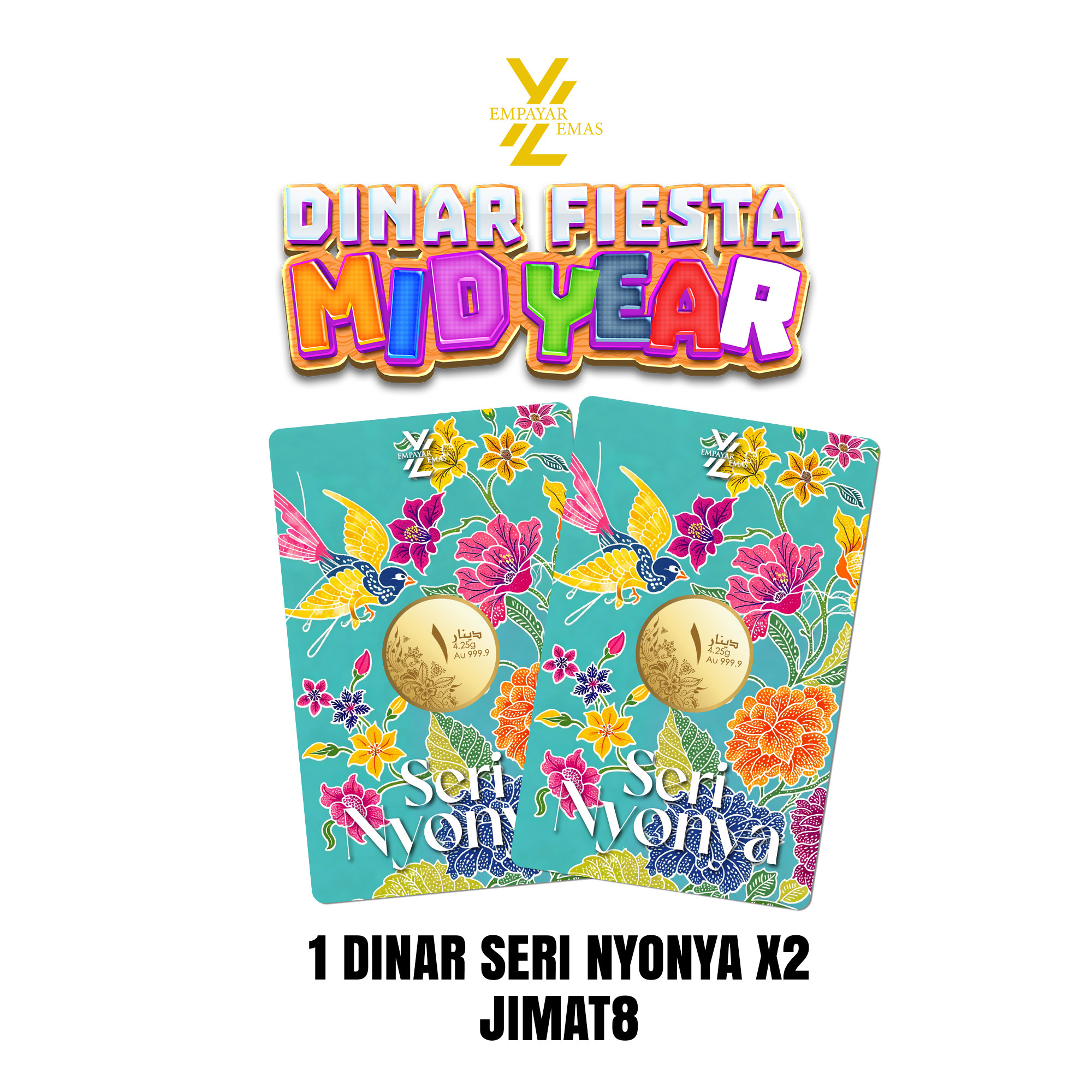 COMBO 1 DINAR SERI NYONYA x 2 PCS (999.9)