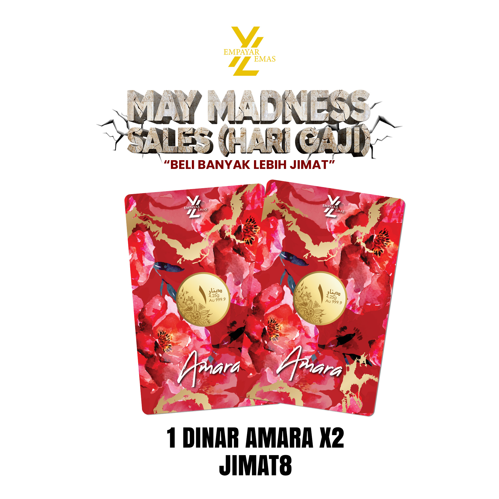 COMBO 1 DINAR AMARA x 2 PCS (999.9)(READY STOK DI HQ 6 JUN)