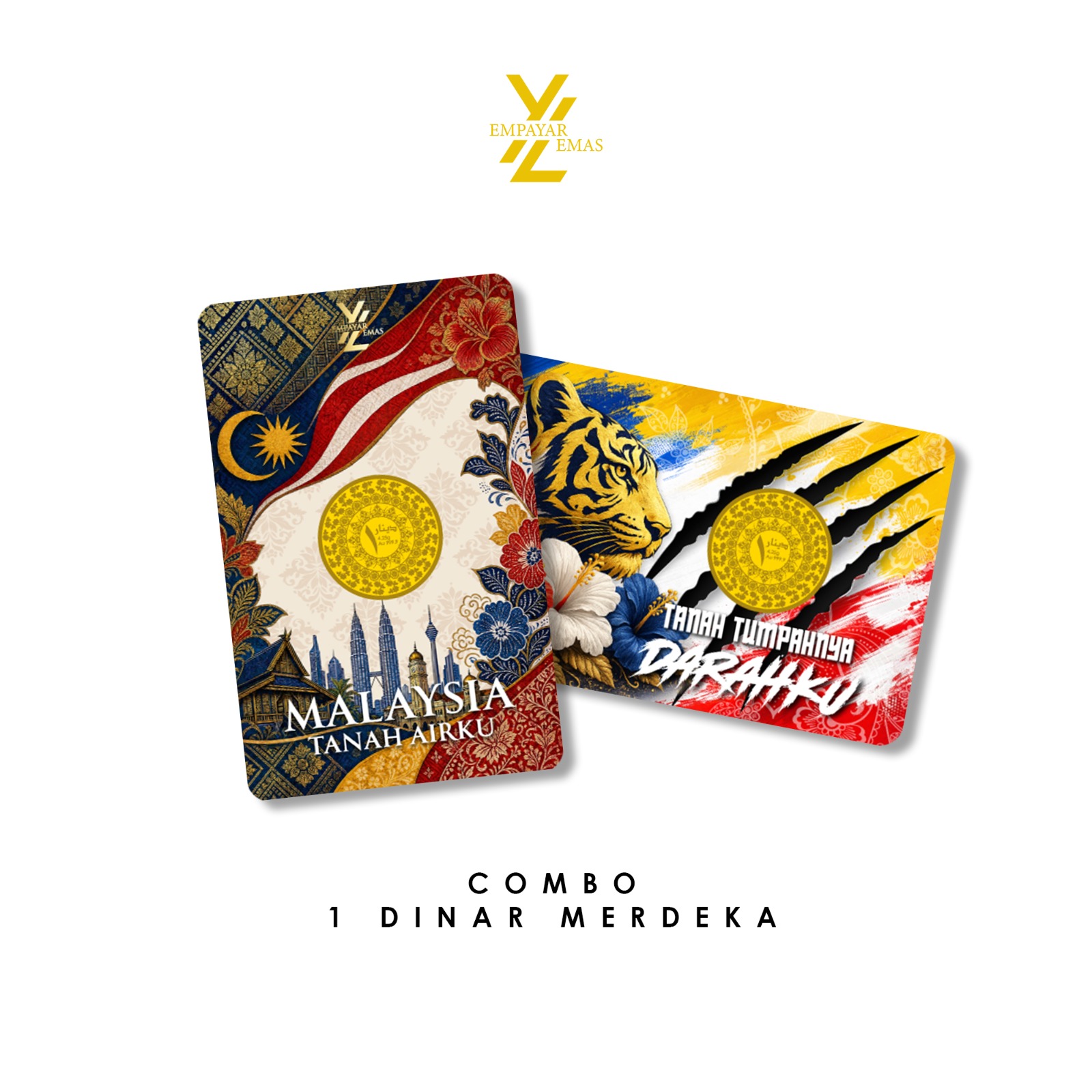 COMBO 1 DINAR TANAH TUMPAH DARAHKU + 1 DINAR MALAYSIA TANAH AIRKU (999.9)