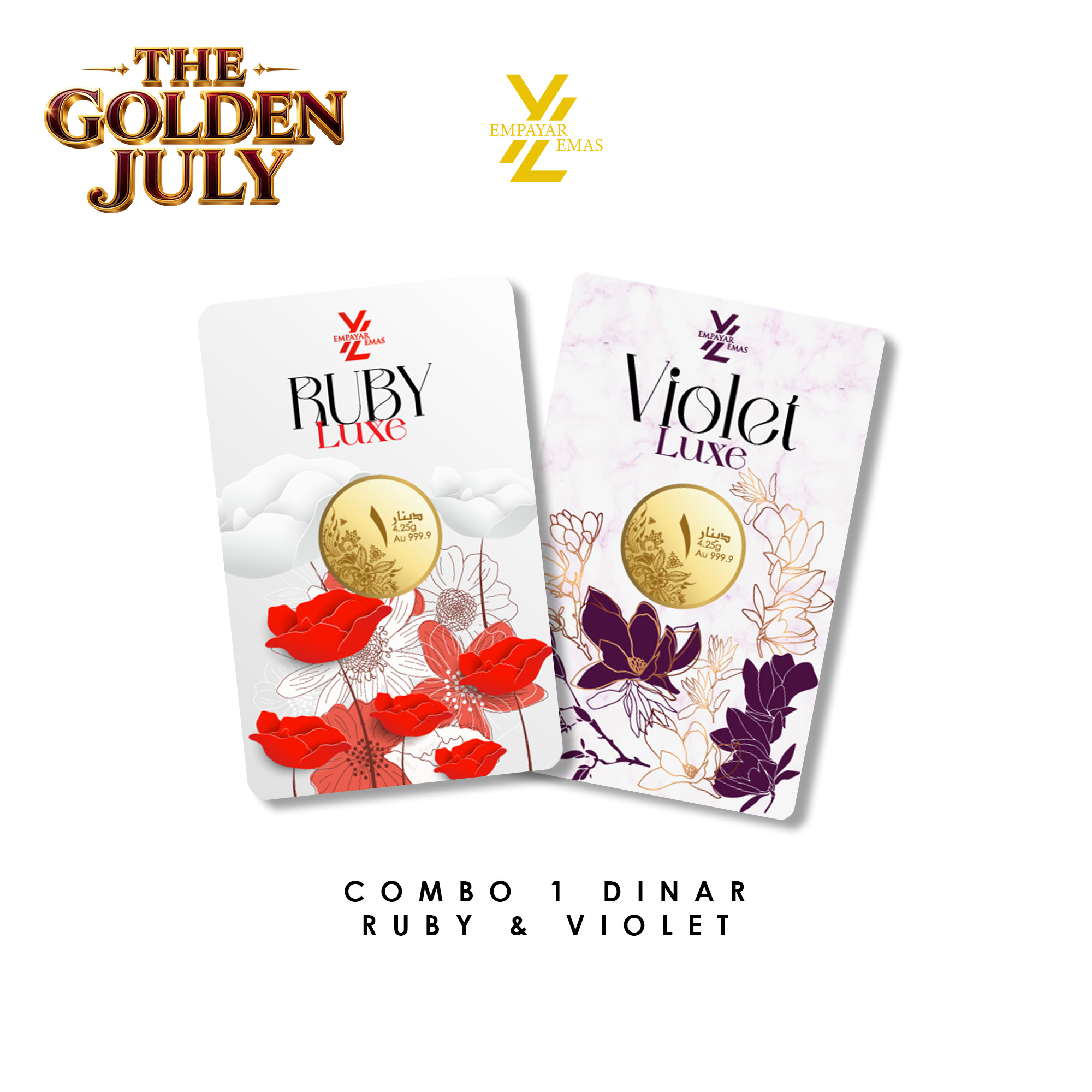 COMBO 1 DINAR RUBY LUXE + 1 DINAR VIOLET LUXE (999.9)(READY STOK DI HQ: 24 JULAI 2026)