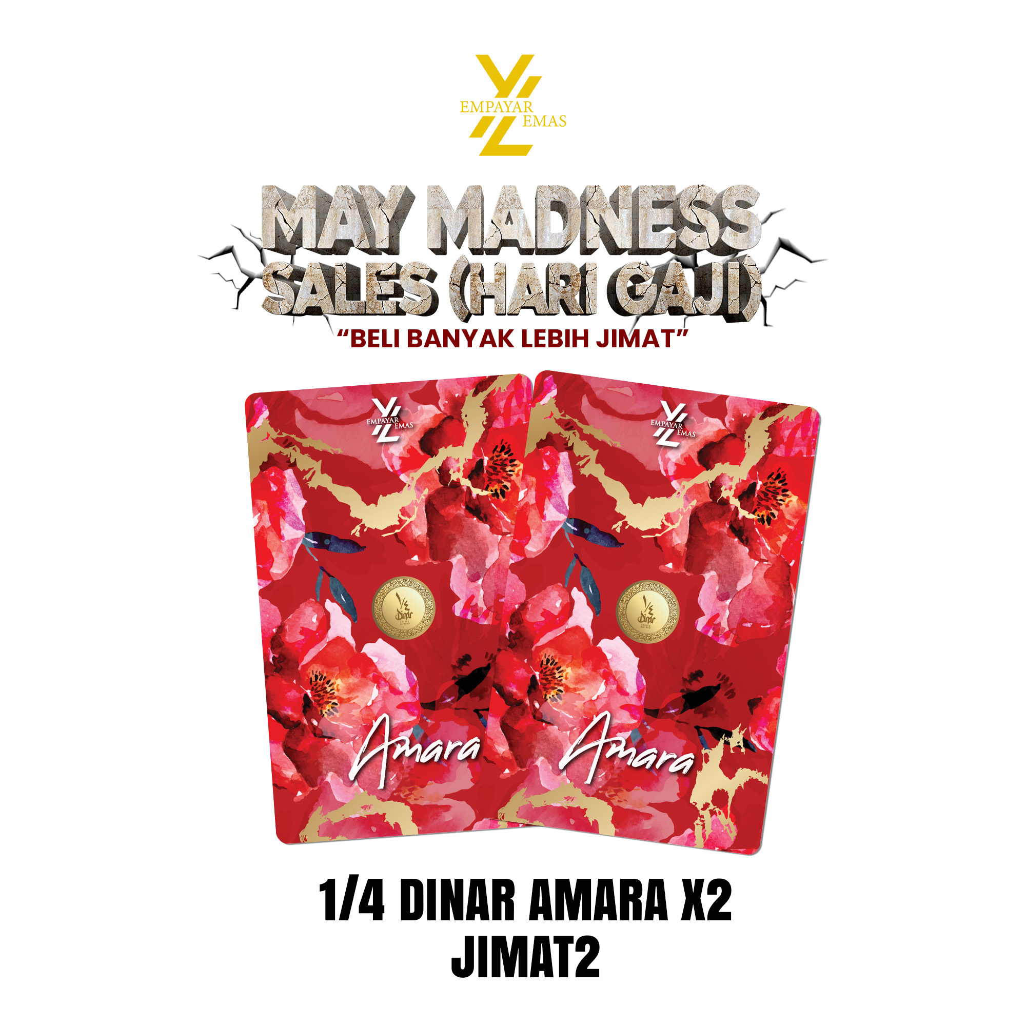COMBO 1/4 DINAR AMARA x 2 PCS (999.9)(READY STOK DI HQ 26 MEI)
