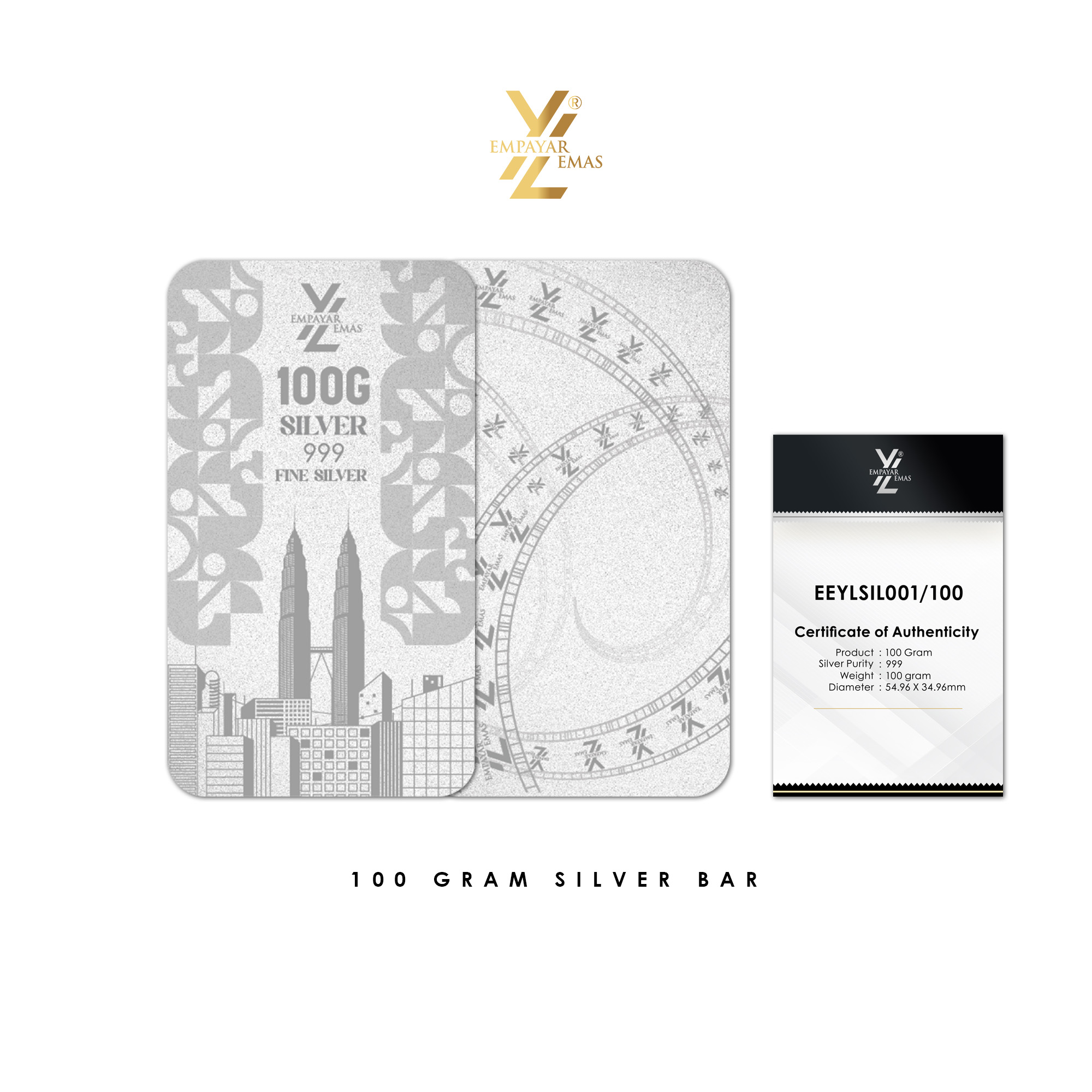 100 GRAM SILVERBAR (SILVER 999)(READY STOCK DI HQ: 28 OKTOBER)