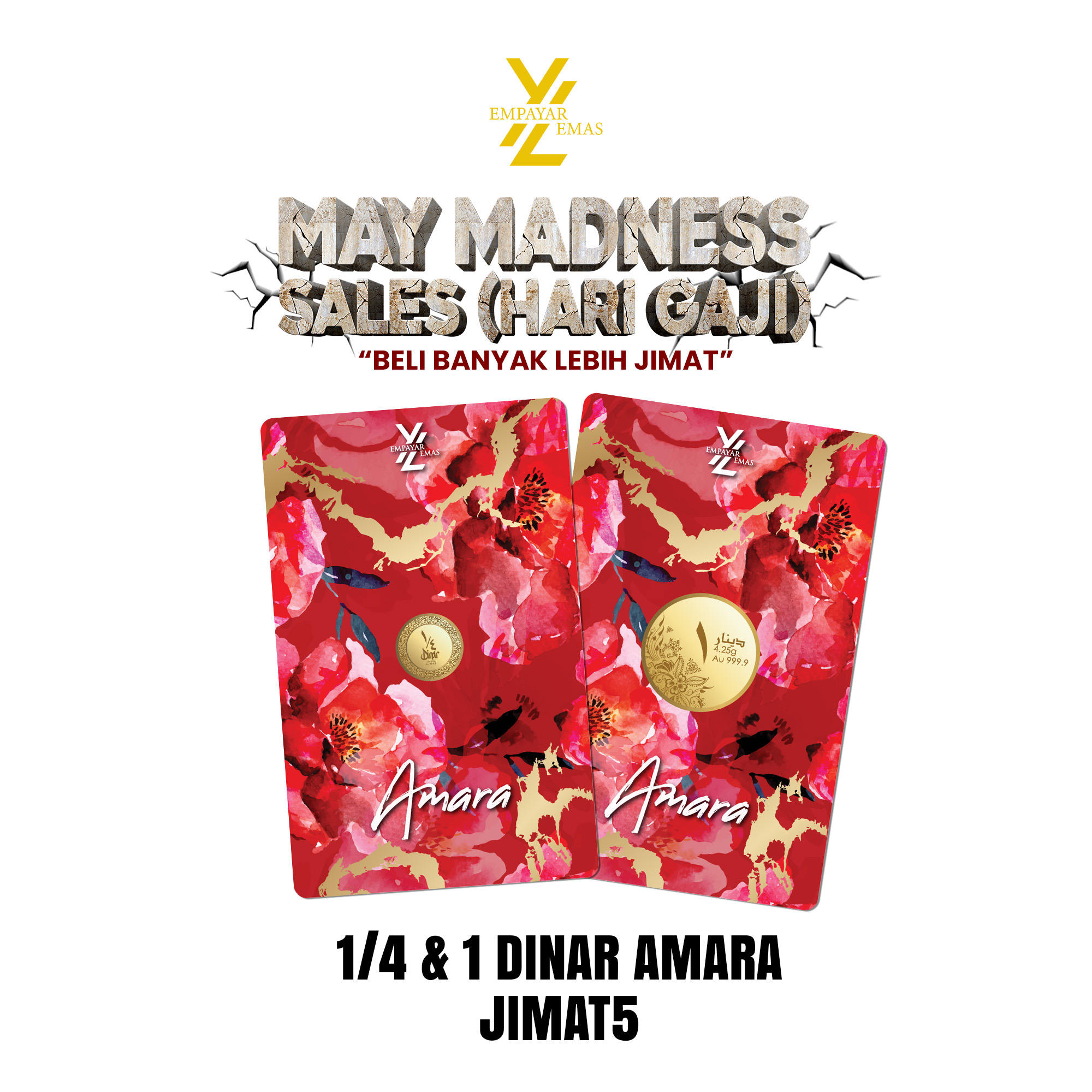 COMBO 1/4 DINAR AMARA +1 DINAR AMARA (999.9)(READY STOK DI HQ 26 MEI)