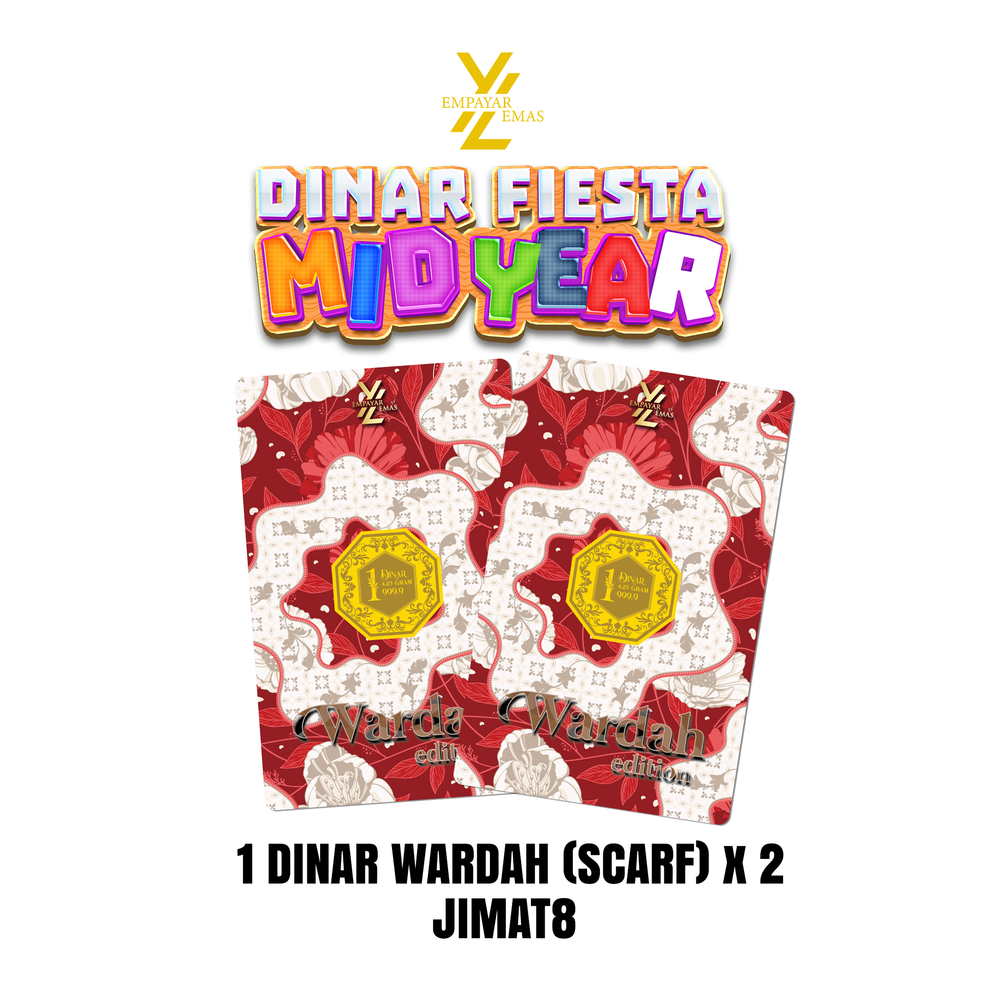 COMBO 1 DINAR WARDAH SCARF x 2 PCS (999.9)