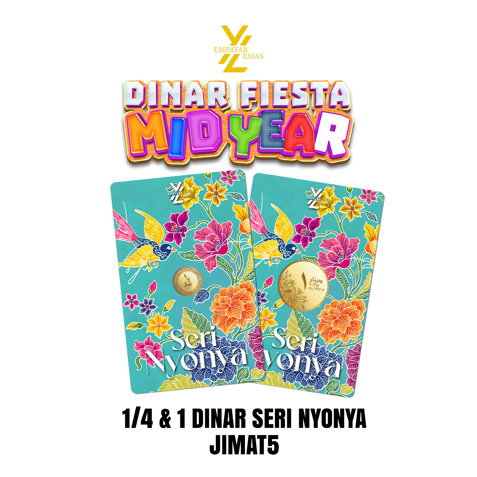 COMBO 1/4 DINAR SERI NYONYA + 1 DINAR SERI NYONYA (999.9)